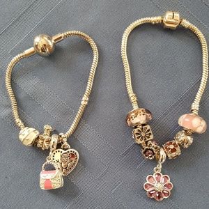 Mother and daughter charm bracelets